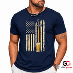 Patriotic Beer Drinking Flag T-Shirt Independence Day Unisex Graphic Apparel Tee
