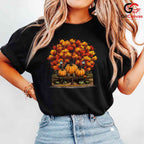 Pumpkin Fall Leaves T-Shirt Unisex Spooky Halloween Celebration Gift Kids