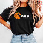 Pumpkin Ghosts Fall Tee Shirt Unisex Spooky Halloween Celebration Gift For Kids
