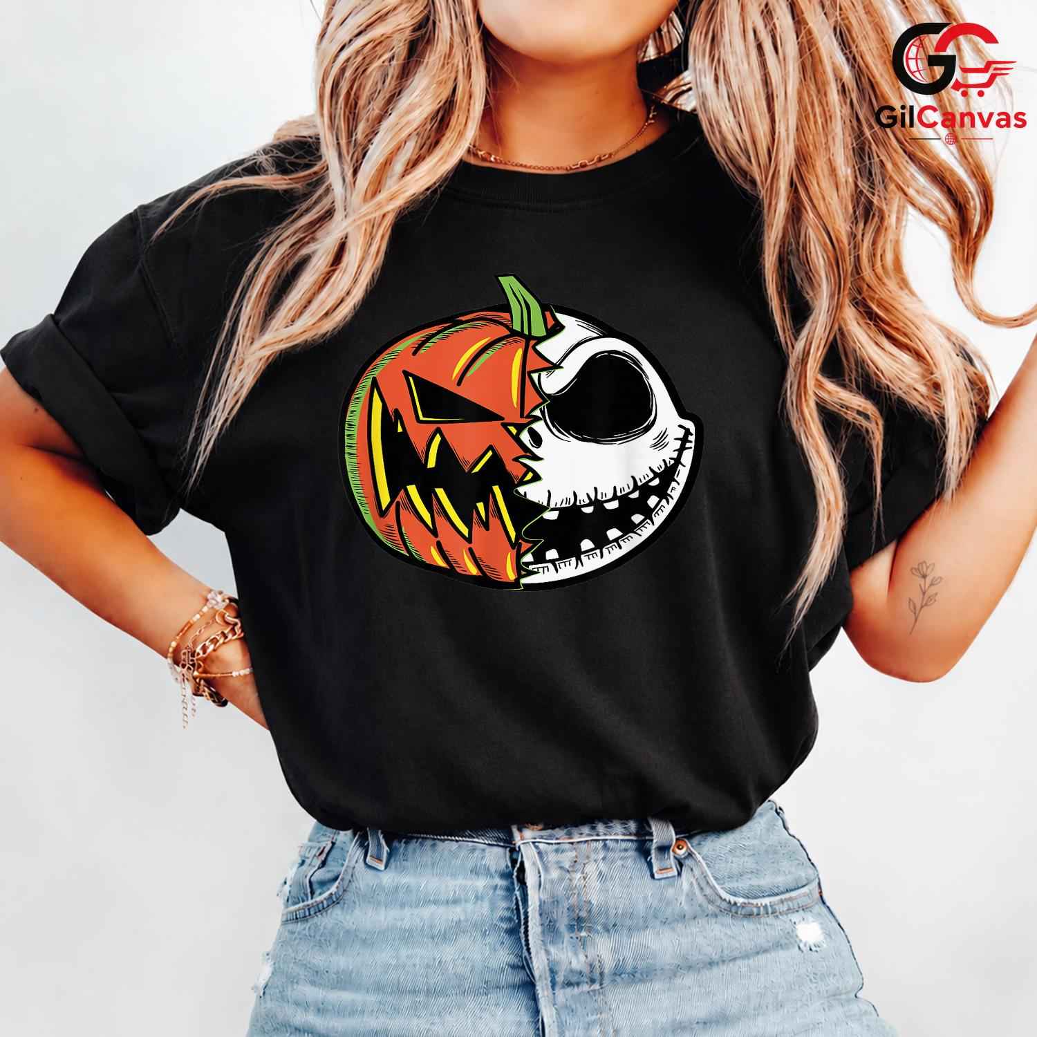 Pumpkin Skull Halloween T-Shirt Unisex Spooky Fun Event Gift Kids And Adults