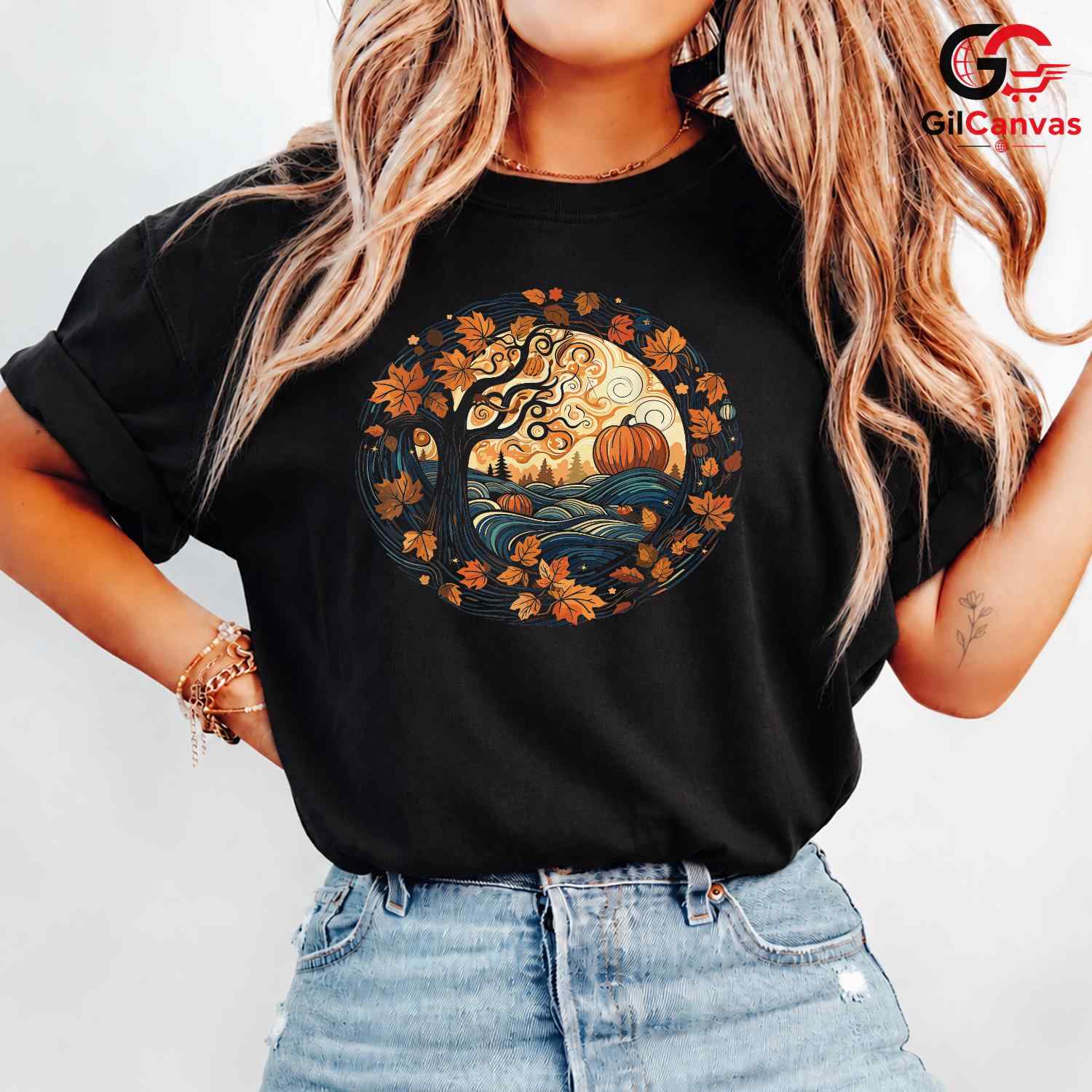Pumpkin Tree Fall Themed Shirt Unisex Perfect Autumn Lover Gift For Adults
