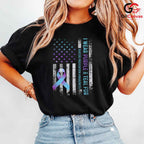 Purple Teal Ribbon Health Tee Unisex Suicide Prevention Awareness Gift All