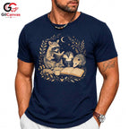 Reading Animals T-Shirt Unisex Book Lover Cute Raccoon Skunk Graphic Apparel