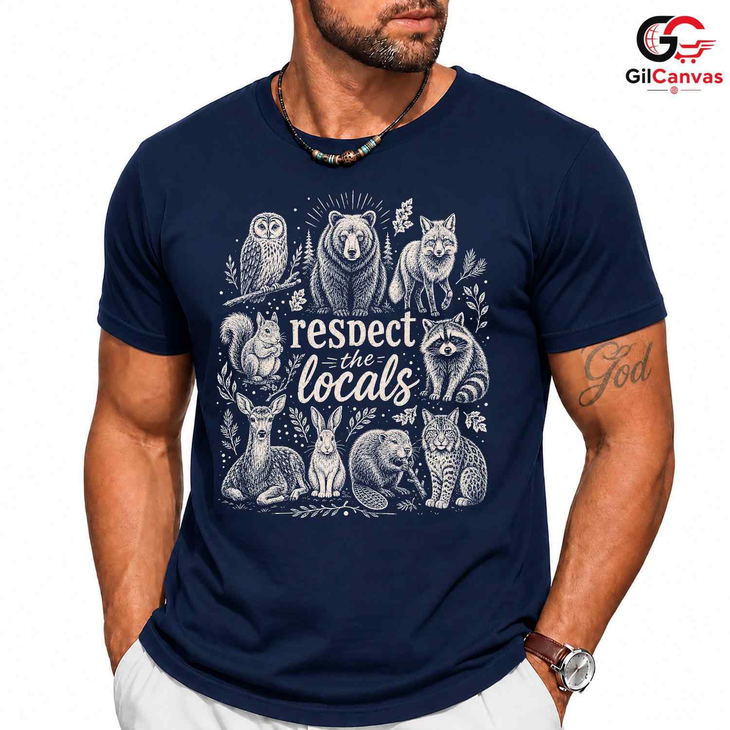 Respect The Locals Animal T-Shirt Eco Friendly Nature Unisex Graphic Apparel