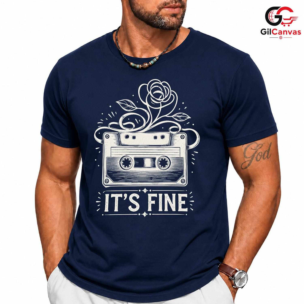 Retro Cassette Music T-Shirt Men Women Casual Vintage Design Fun Gift Apparel