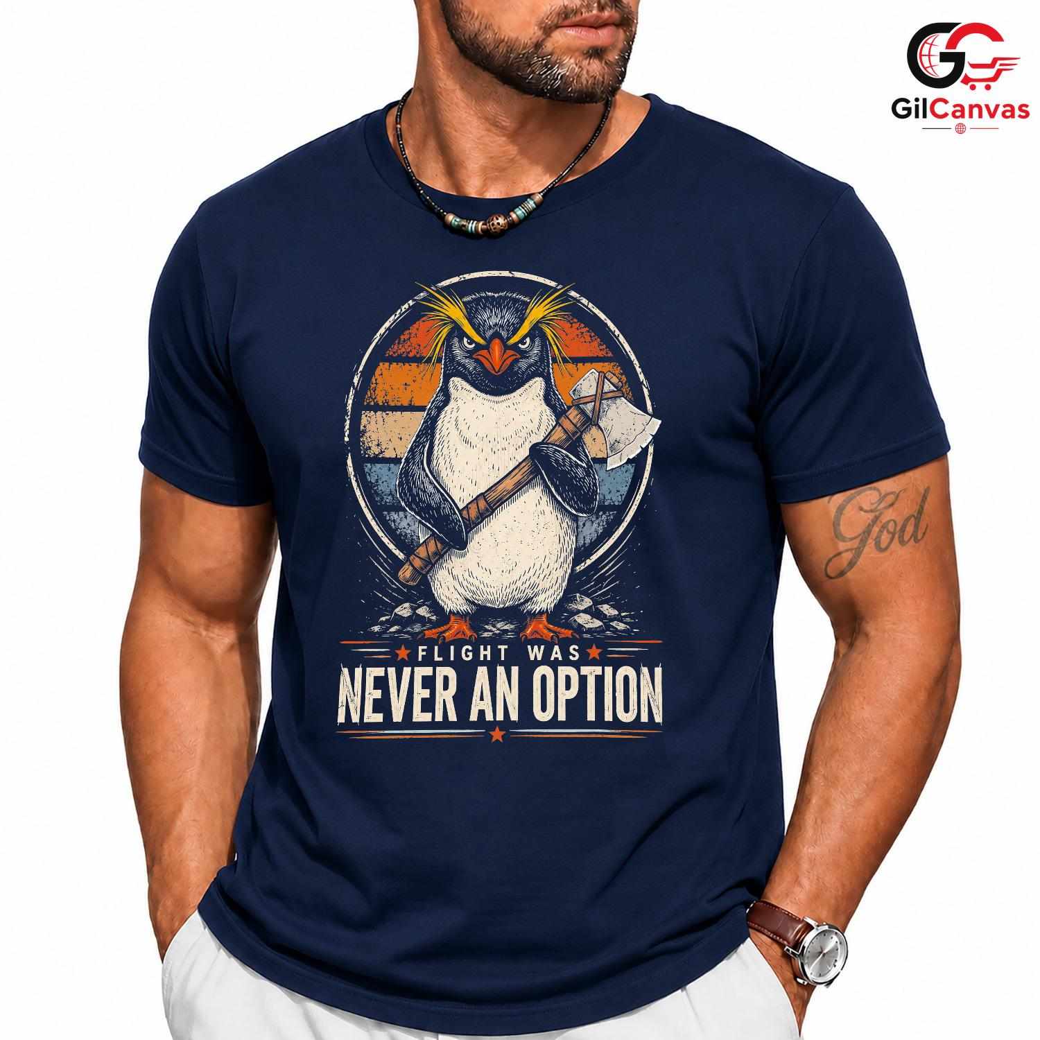 Rockhopper Penguin Axe T-Shirt Funny Vintage Quote Unisex Graphic Apparel Tee