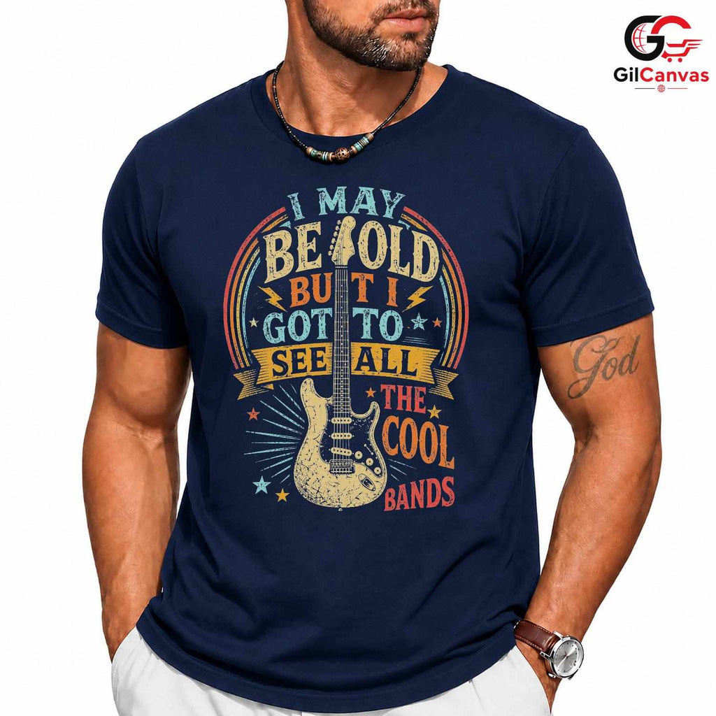 Saw Cool Bands Guitar T-Shirt Funny Retro Rocker Unisex Birthday Gift Apparel