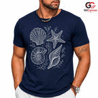 Seashell Nautical T-Shirt Beach Lover Women Casual Summer Apparel Unisex Gift