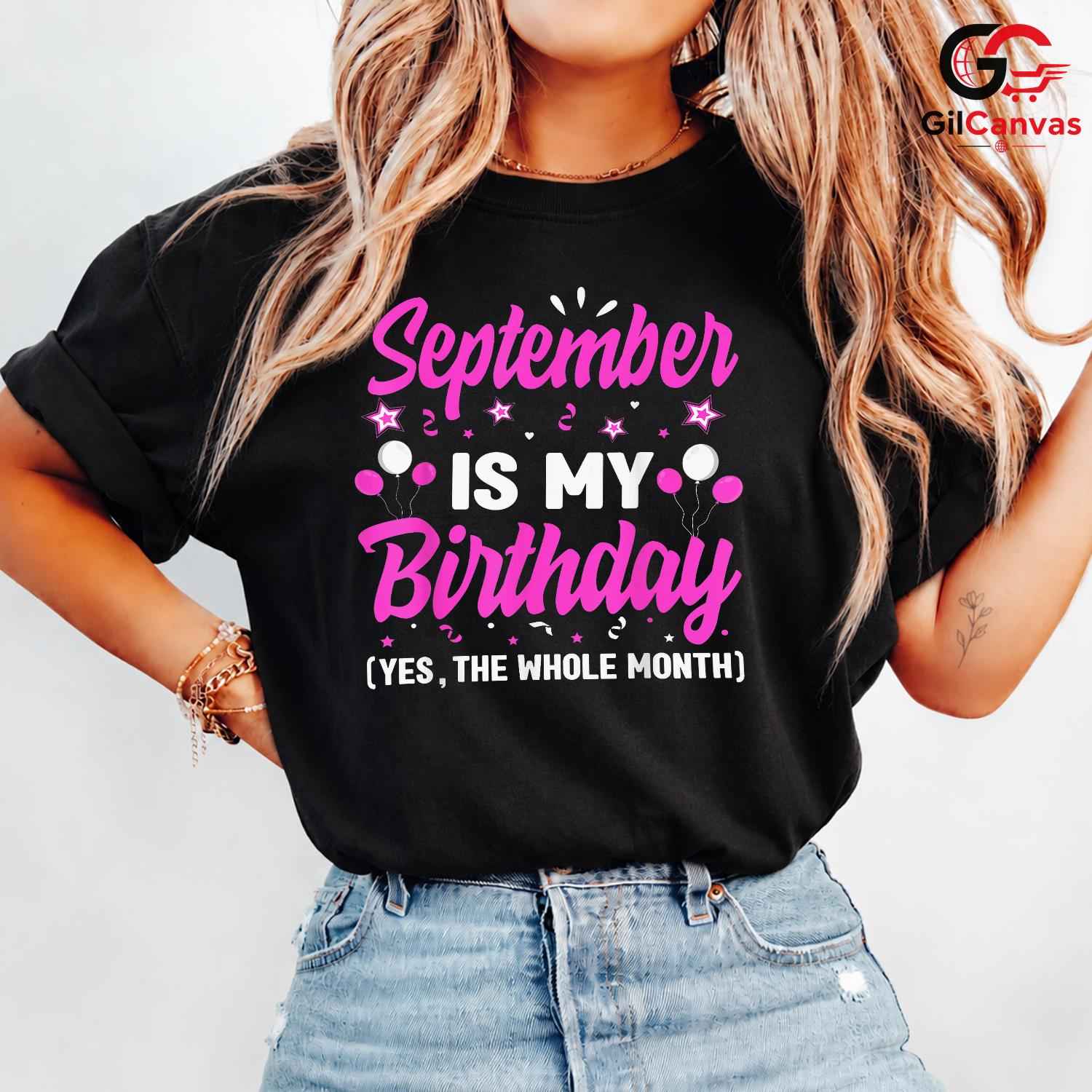 September Birthday Fall T-Shirt Unisex Fun Celebration Gift Idea For Youth Kids