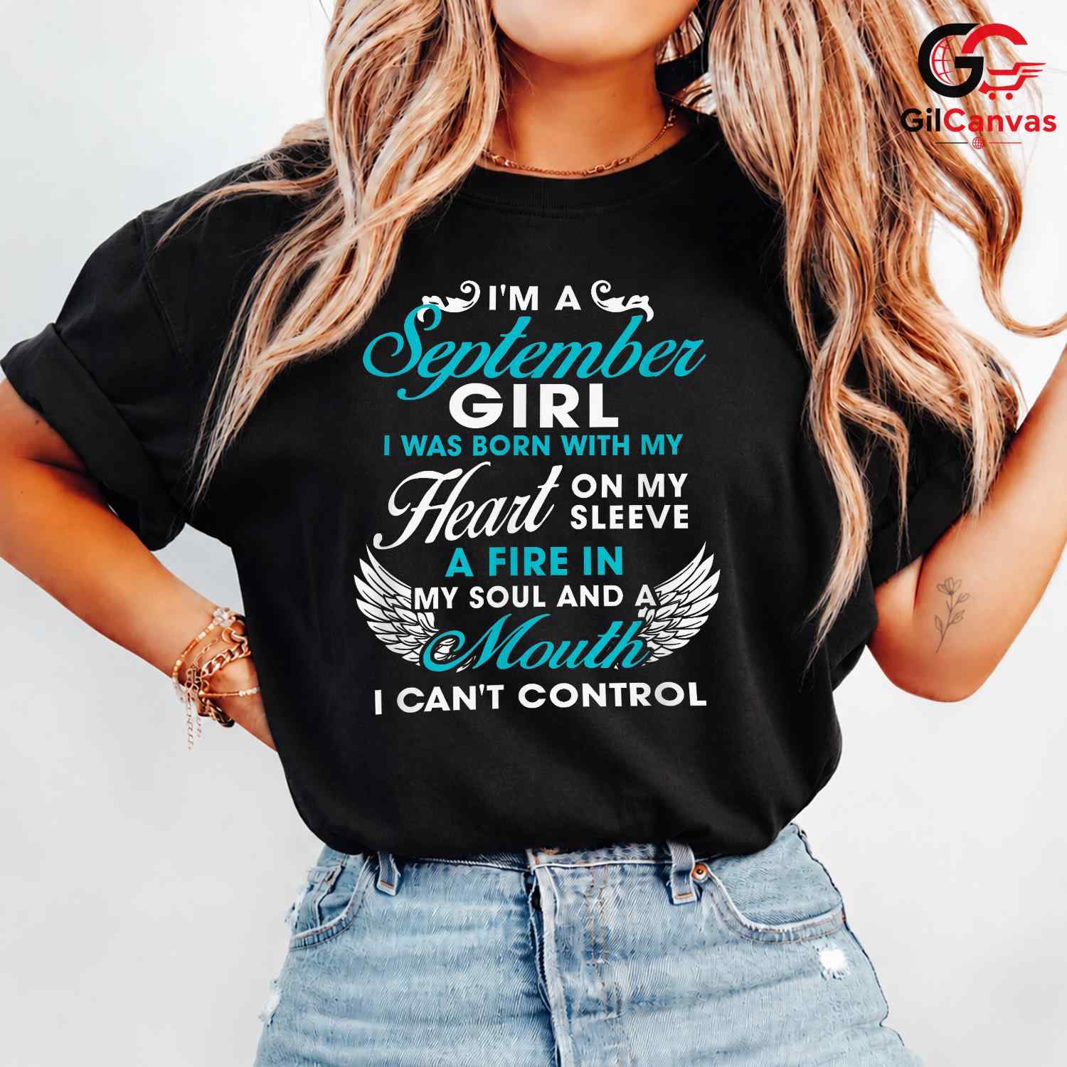 September Girl Heart Tee Shirt Unisex Fun Birthday Celebration Gift For Women