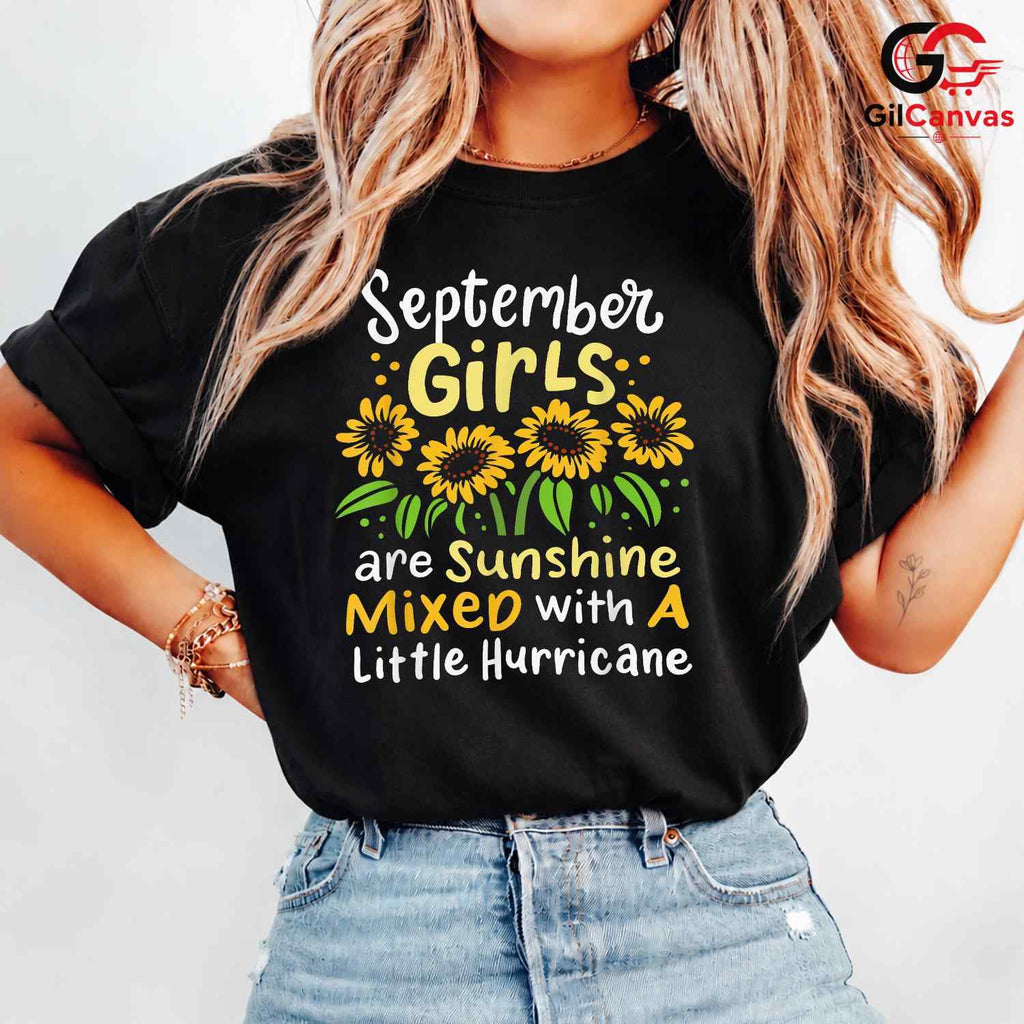 September Girl Sunshine T-Shirt Unisex Fun Birthday Celebration Gift For Women