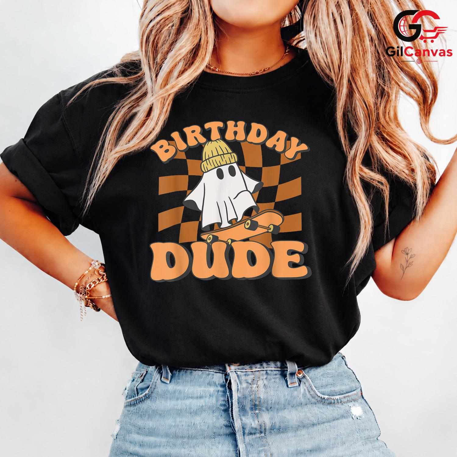Skateboard Ghost Dude Tee Shirt Unisex Fun Birthday Gift Idea For Kids Teens