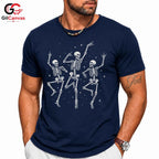 Skeleton Dance T-Shirt Halloween Party Wear Fun Casual Gift For Men Women Tee