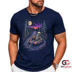 Skeleton Pineapple Float T-Shirt Spooky River Halloween Unisex Graphic Apparel