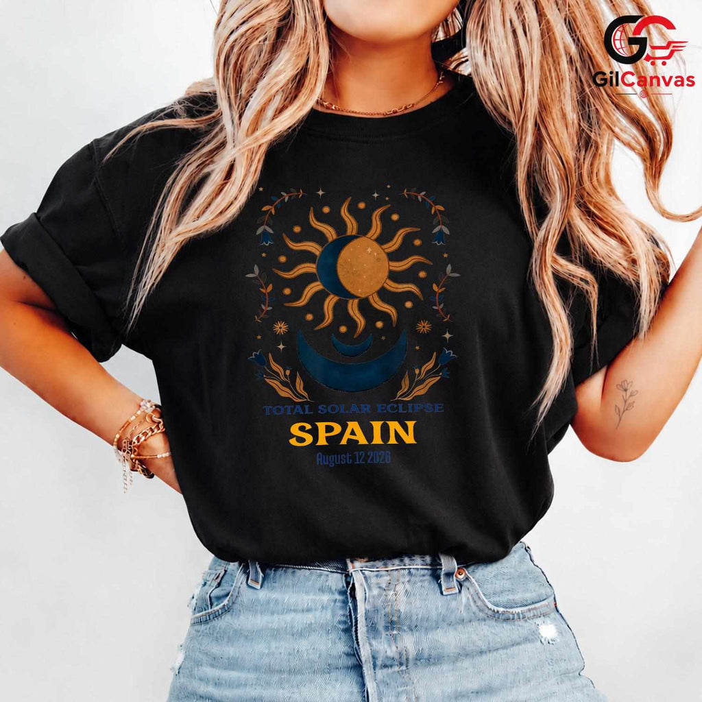 Spain Solar Eclipse T-Shirt Unisex Astronomy Lover Event Gift Space Fans