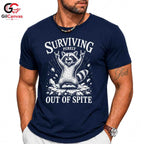 Spiteful Raccoon T-Shirt Surviving Purely Out Of Spite Fun Unisex Gift Tee