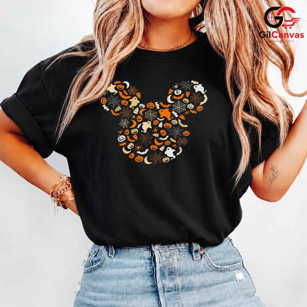 Spooky Cartoon Mouse Tee Shirt Unisex Fun Halloween Party Gift Kids Adults