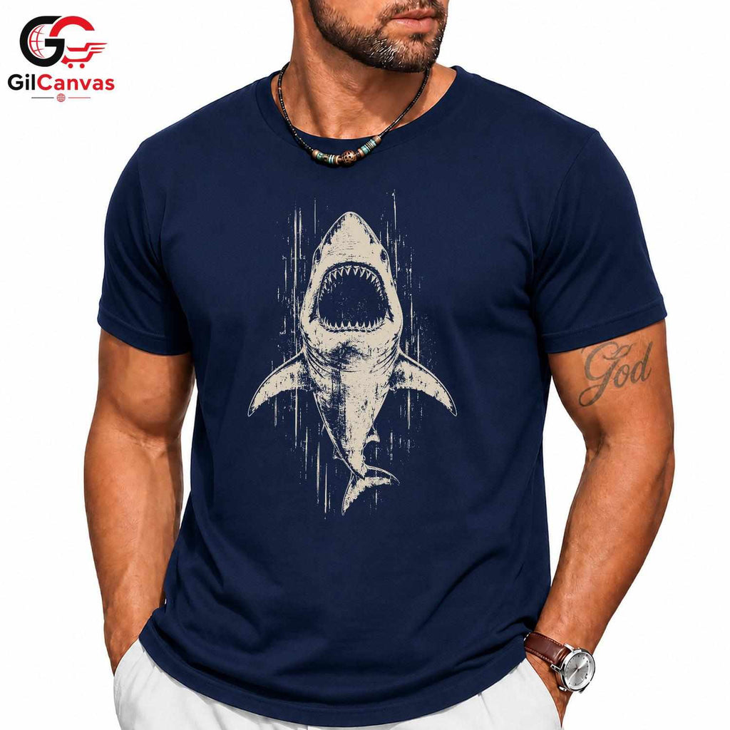 Summer Shark Beach T-Shirt Ocean Lover Adventure Apparel Unisex Graphic Tee