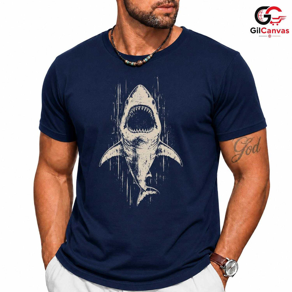 Summer Shark Beach T-Shirt Ocean Lover Adventure Apparel Unisex Graphic Tee