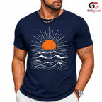 Sunrise Beach Ocean Wave T-Shirt Summer Fun Vacation Unisex Graphic Apparel