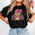 Thanksgiving Turkey Bow Shirt Unisex Colorful Fall Gift For Kids And Youth
