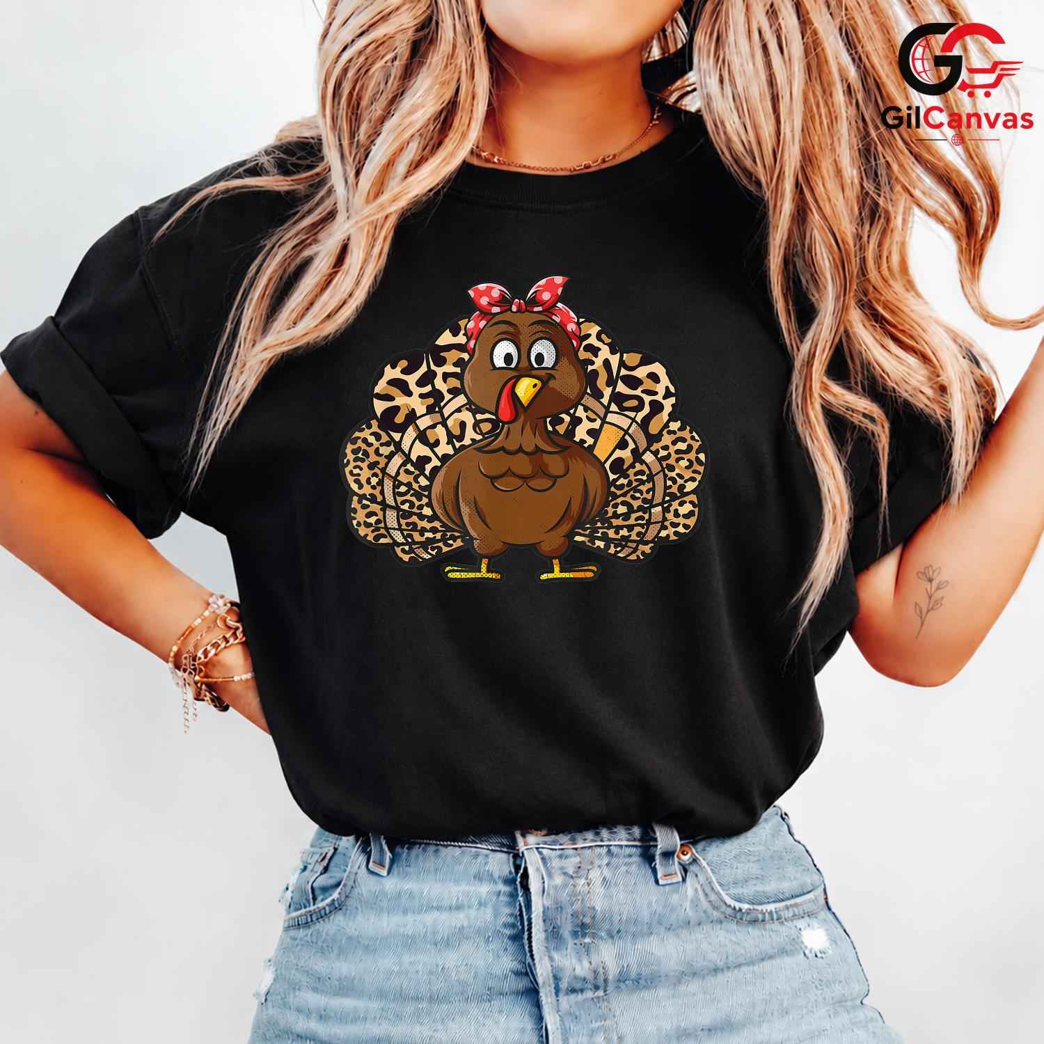 Thanksgiving Turkey T-Shirt Unisex Cute Fall Holiday Festival Gift For Kids