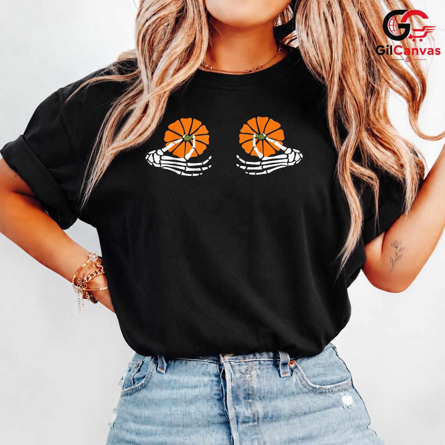 Unique Skeleton Hands Tee Shirt Unisex Spooky Halloween Party Gift For Teens