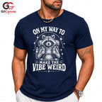 Weird Vibe Raccoon T-Shirt Funny Outdoors Adventure Cute Animal Unisex Shirt