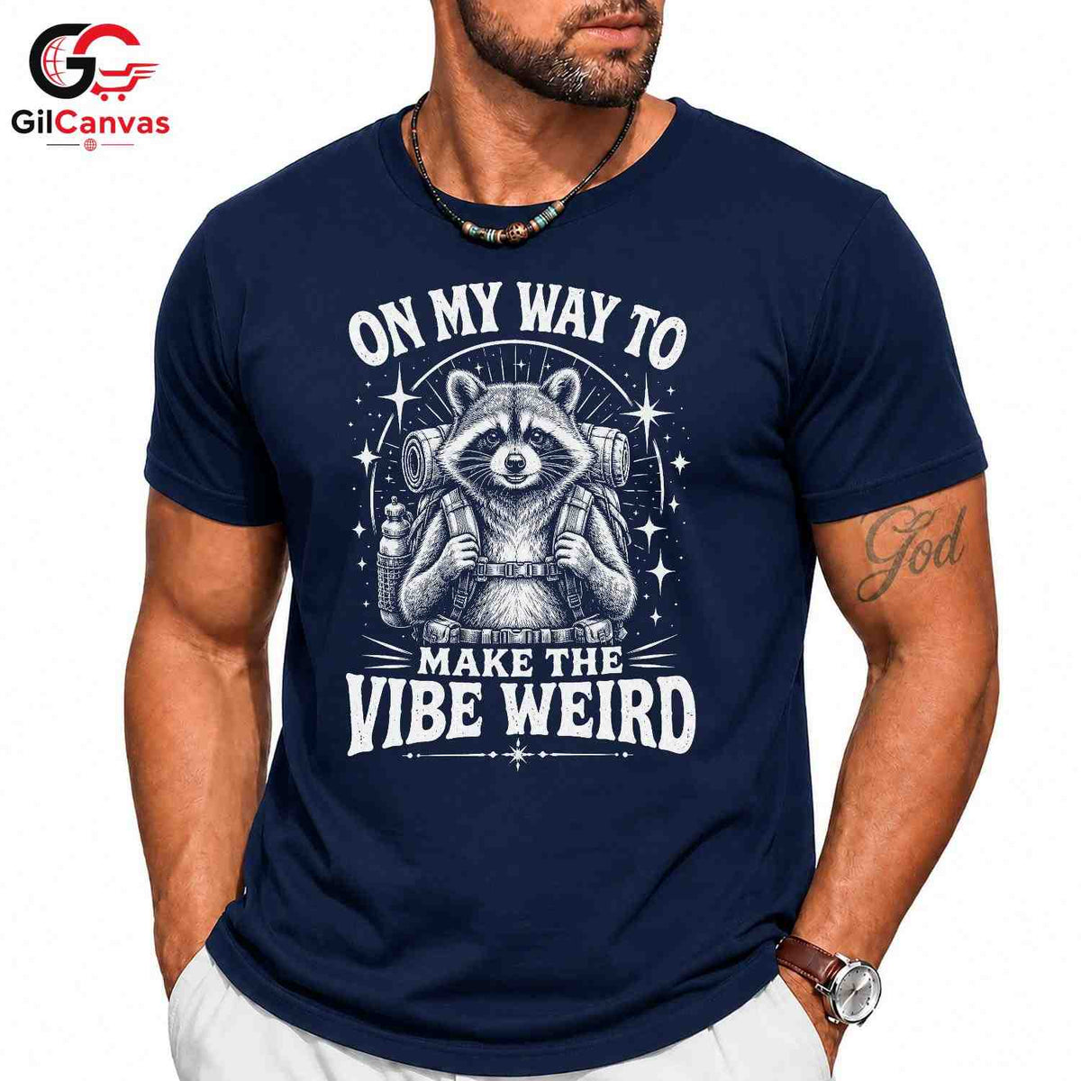Weird Vibe Raccoon T-Shirt Funny Outdoors Adventure Cute Animal Unisex Shirt