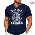 Weird Vibe Raccoon T-Shirt Funny Outdoors Adventure Cute Animal Unisex Shirt