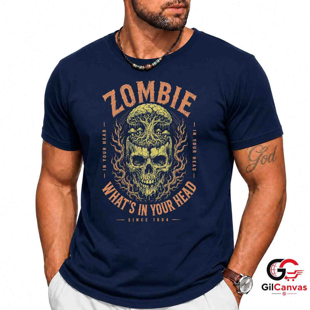 Zombie Brain Skull Tree Shirt Macabre Gothic Horror Unisex Dark Grunge Apparel