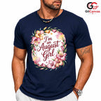 August Birthday Floral T-Shirt Unisex Cute Gift Idea For Girls And Women