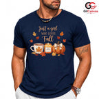 Autumn Girl Pumpkin Leaves Tee Unisex Cute Fall Season Celebration Gift Her