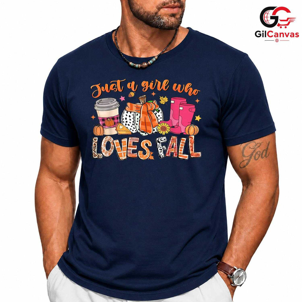 Autumn Vibes Girl T-Shirt Unisex Cute Fall Season Perfect Gift Idea Teens