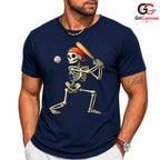 Baseball Skeleton Batter T-Shirt Unisex Funny Spooky Sports Fan Event Gift