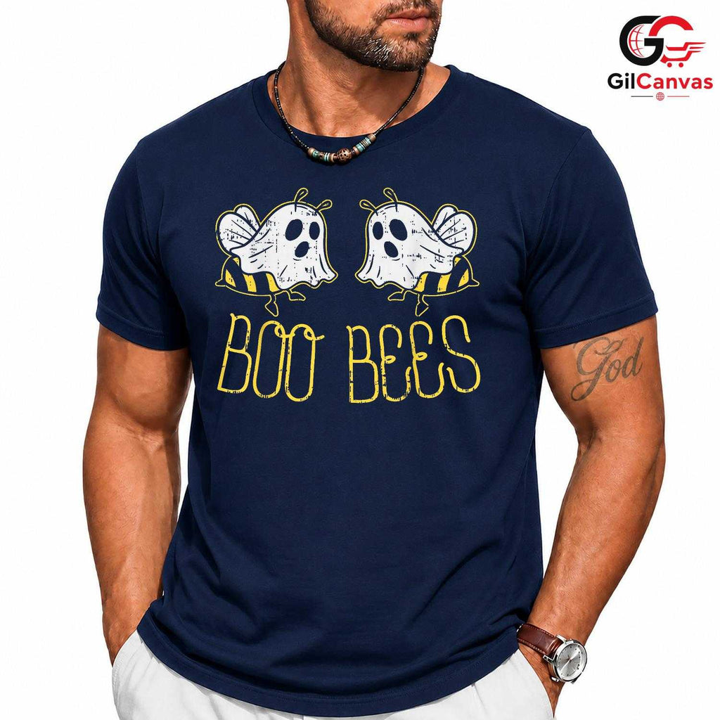 Boo Bees Ghost Halloween T-Shirt Unisex Funny Spooky Season Gift For Adults