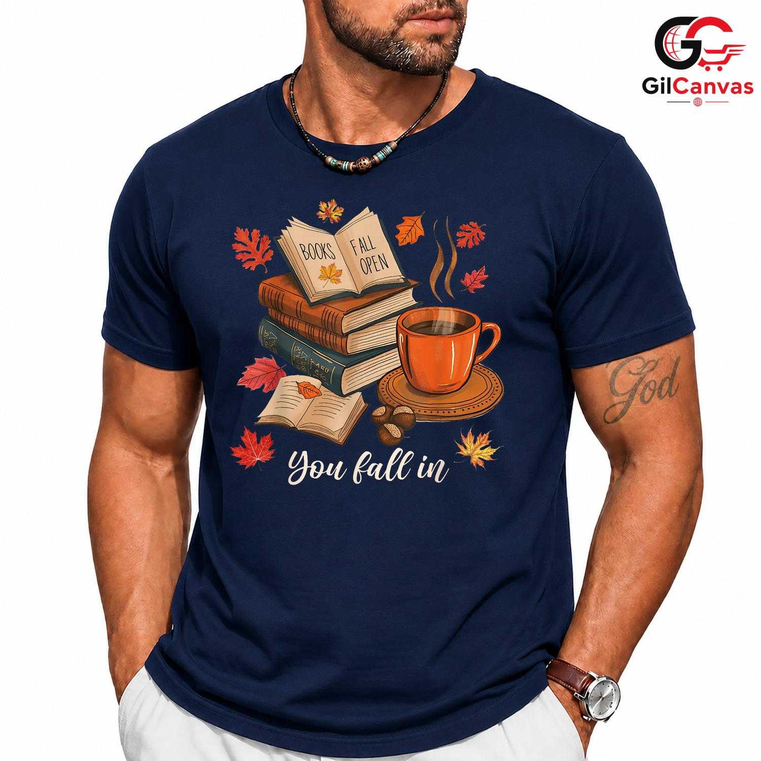 Cozy Fall Reading T-Shirt Unisex Autumn Book Lover Enthusiast Perfect Gift