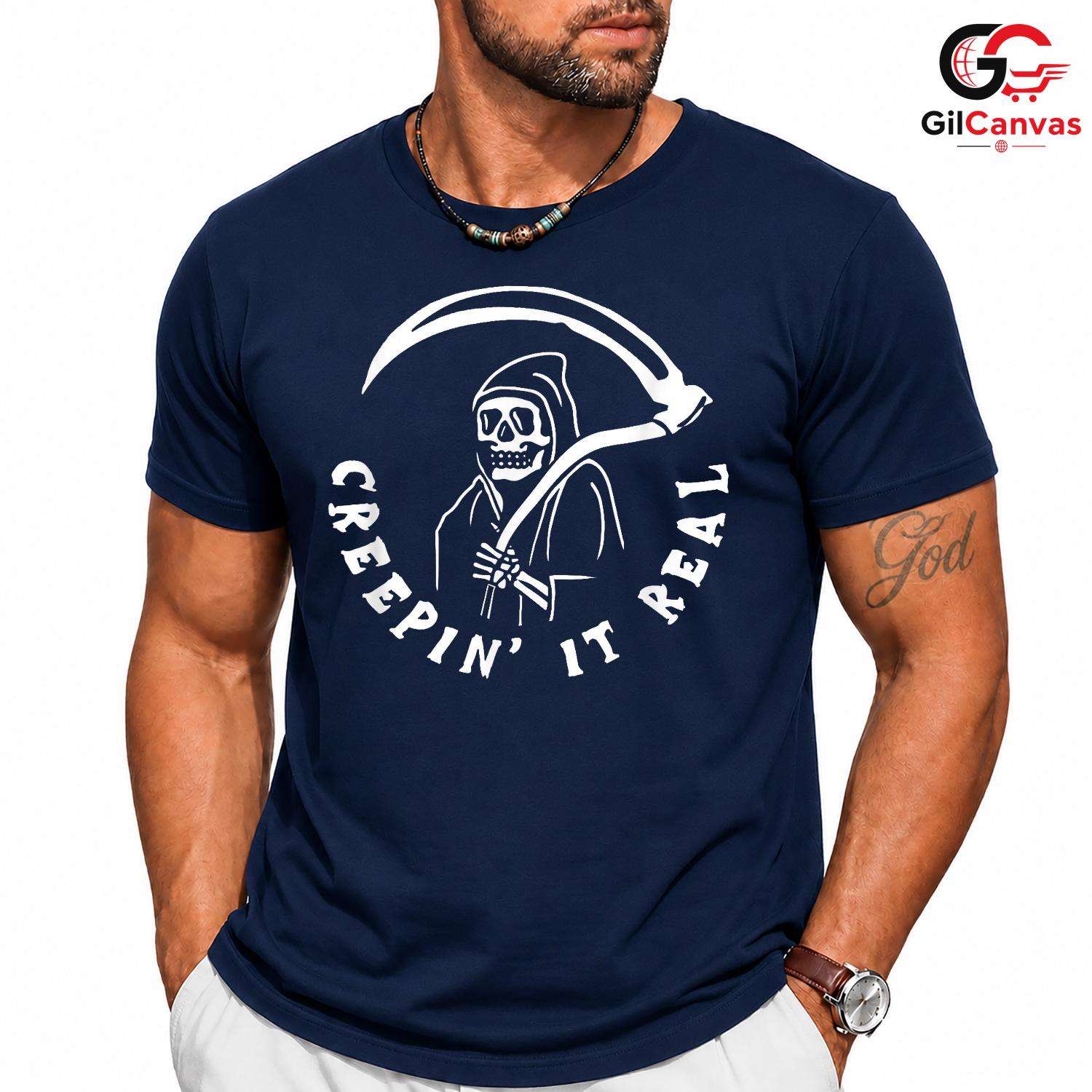 Creepin It Real Halloween T-Shirt Unisex Perfect Spooky Lover Gift For Teens