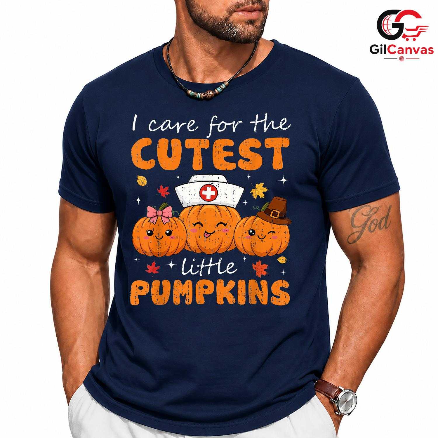 Cute Pumpkin Nurse T-Shirt Unisex Fun Fall Halloween Medical Gift For Kids