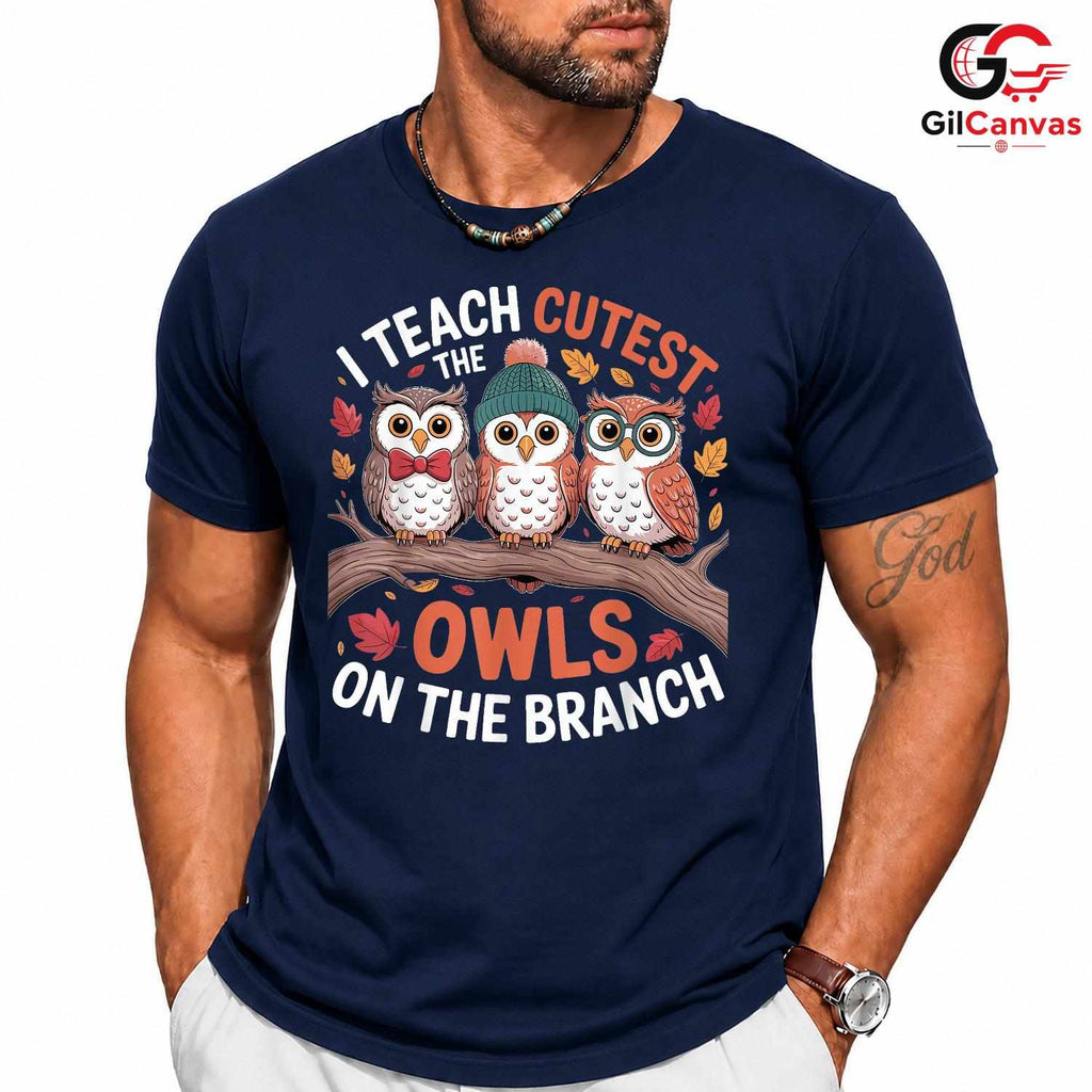 Cute Teacher Owl Fall T-Shirt Unisex Fun Autumn School Event Perfect Gift