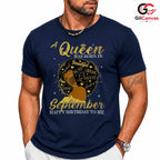 Empowered Black Queen Fall Tee Unisex September Afro Girl Birthday Gift Idea