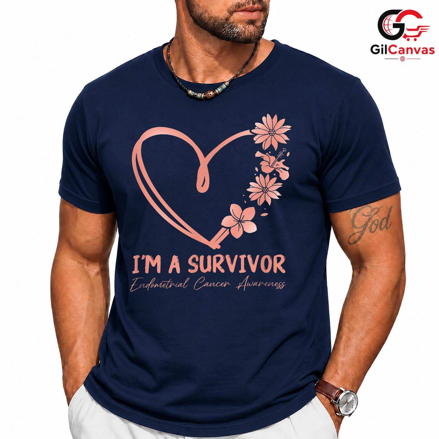 Endometrial Cancer Ribbon Tee Unisex Survivor Support Event Gift For Women