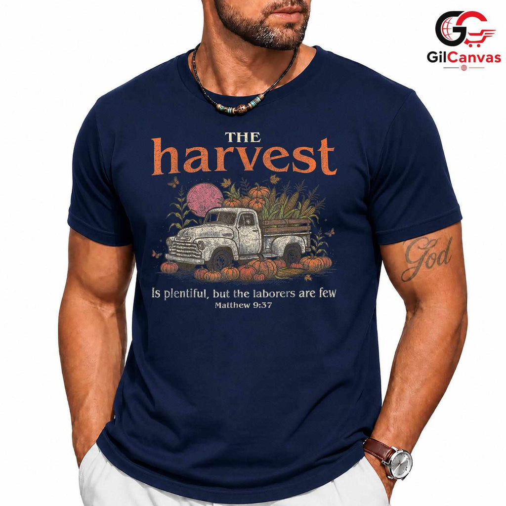Faith Harvest Truck T-Shirt Unisex Vintage Pumpkin Thanksgiving Autumn Gift