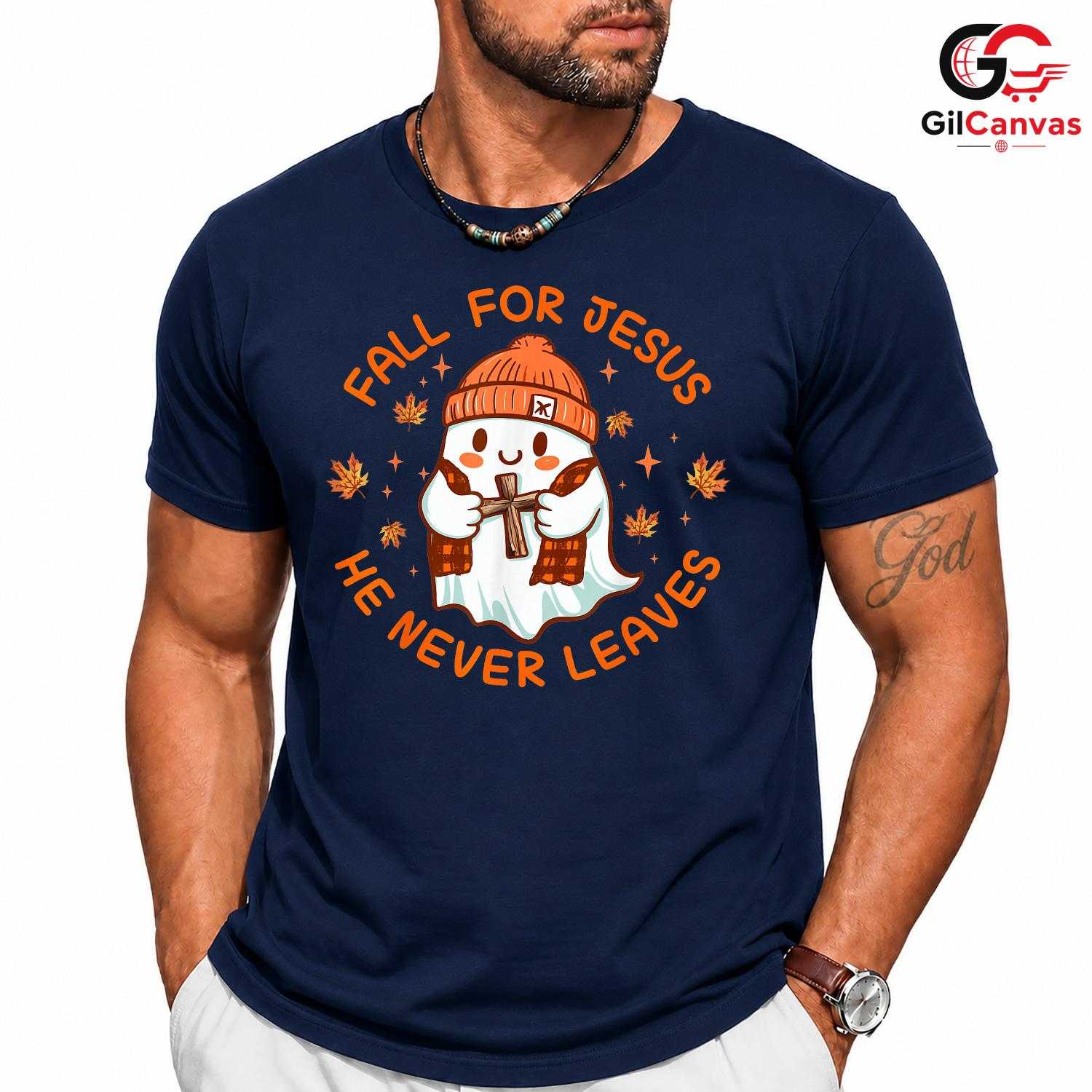 Fall For Jesus Ghost Fall Tee Unisex Cute Halloween Christian Gift For All