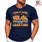 Fall In Love With Learning Tee Unisex Cute Pumpkin Leaf Gift For Kids Youth