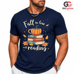 Fall Reading Pumpkin T-Shirt Unisex Cozy Autumn Book Lover Enthusiast Gift