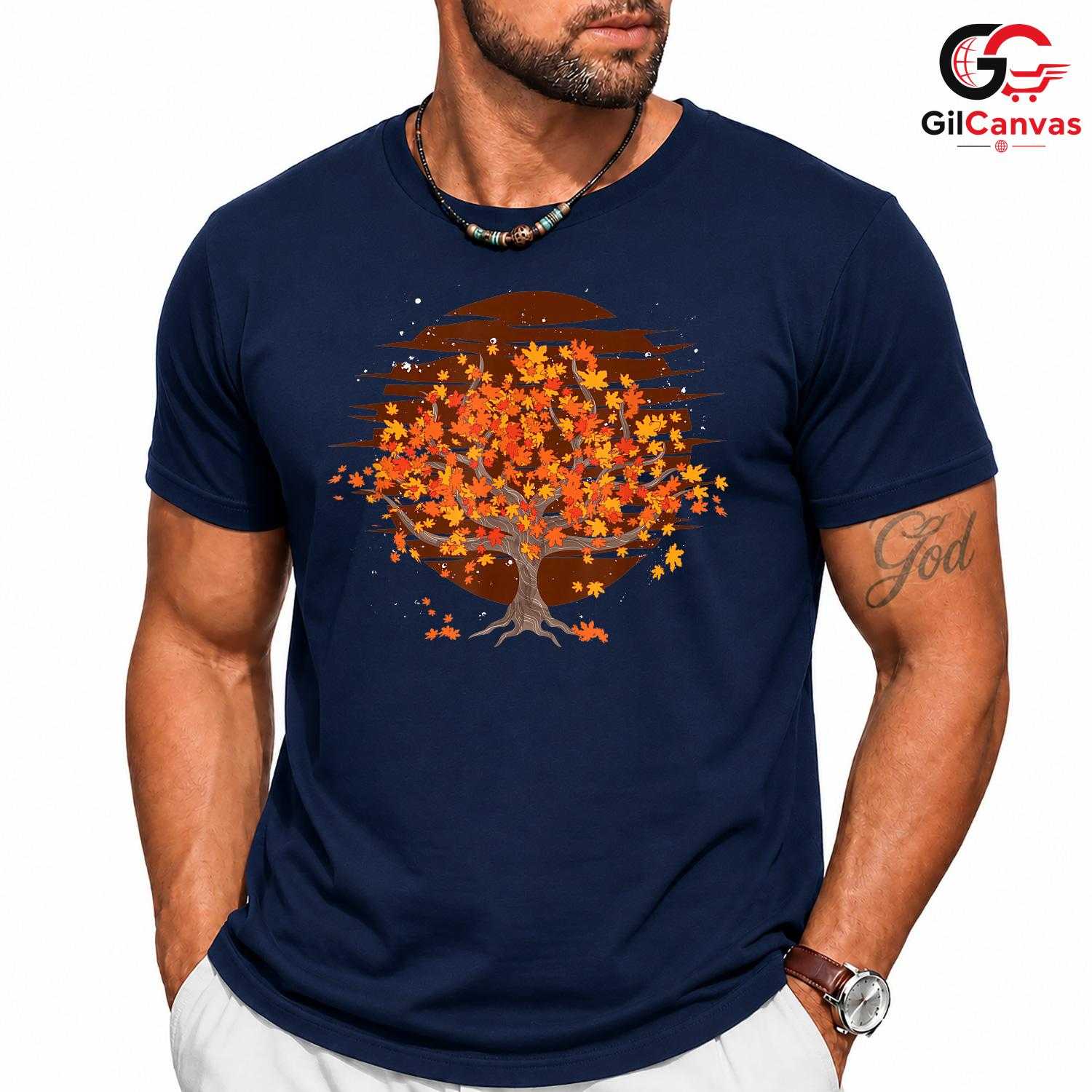 Fall Tree Nature Autumn Shirt Unisex Cute Cozy Season Gift Idea For Friends