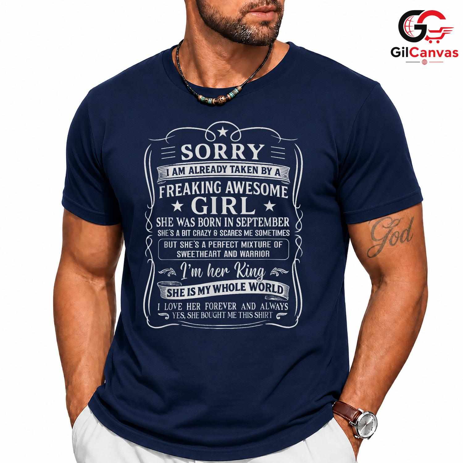 Freaking Awesome Girl Tee Shirt Unisex September Birthday Gift Idea For Women