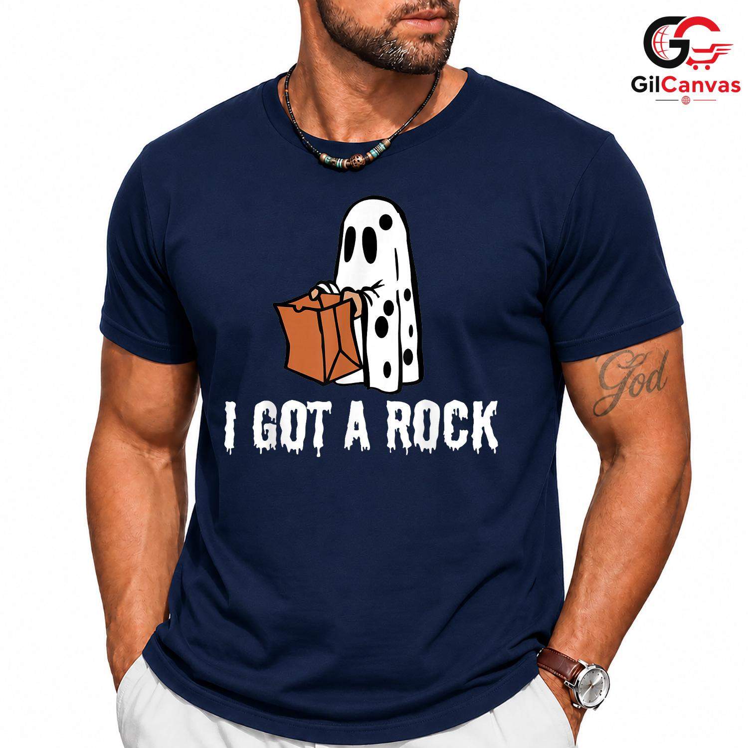 Funny Ghost Rock Hand Tee Shirt Unisex Spooky Halloween Party Gift Kids Adults
