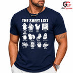 Funny Ghost Sheet List T-Shirt Unisex Spooky Halloween Party Gift For Adults